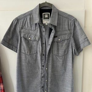 G-Star Short Sleeve Shirt Grey Mens Medium